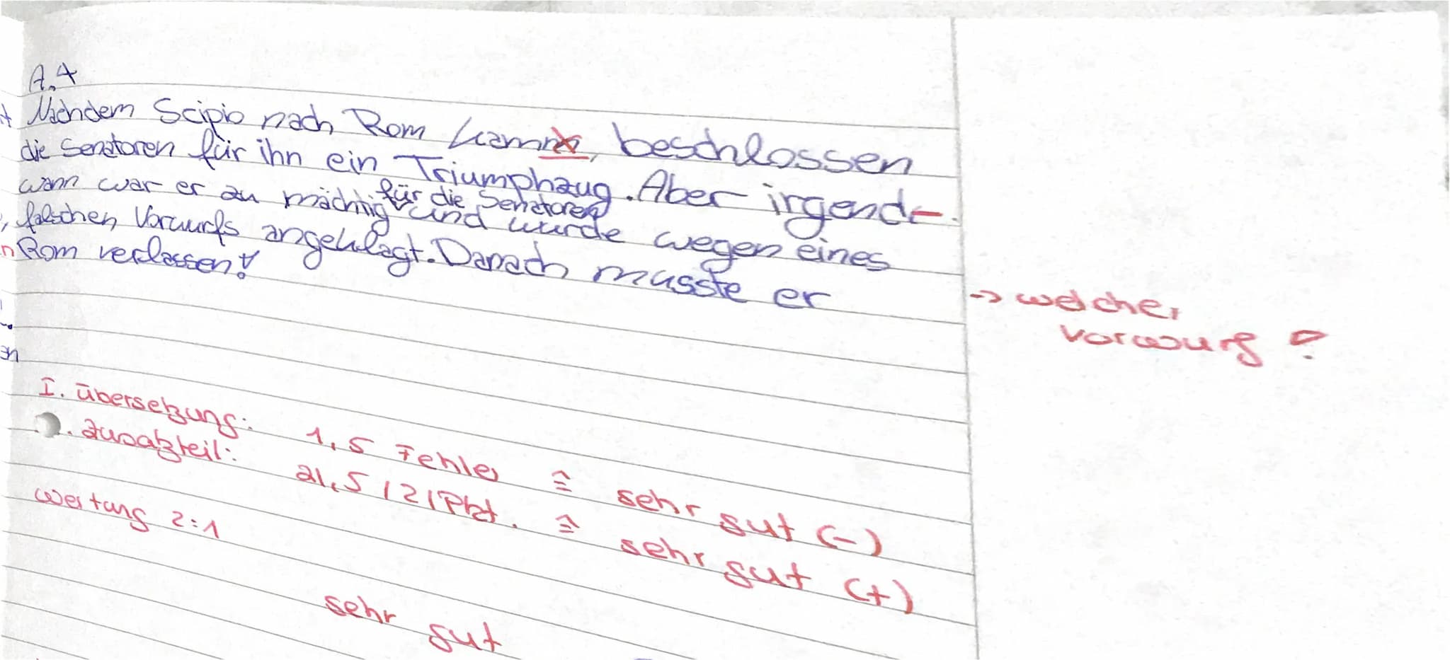 I. Beachte die Vokabelangaben und übersetze den Text in angemessenes Deutsch:
Gaius schreibt einen Aufsatz über zwei sehr bekannte Feldherrn