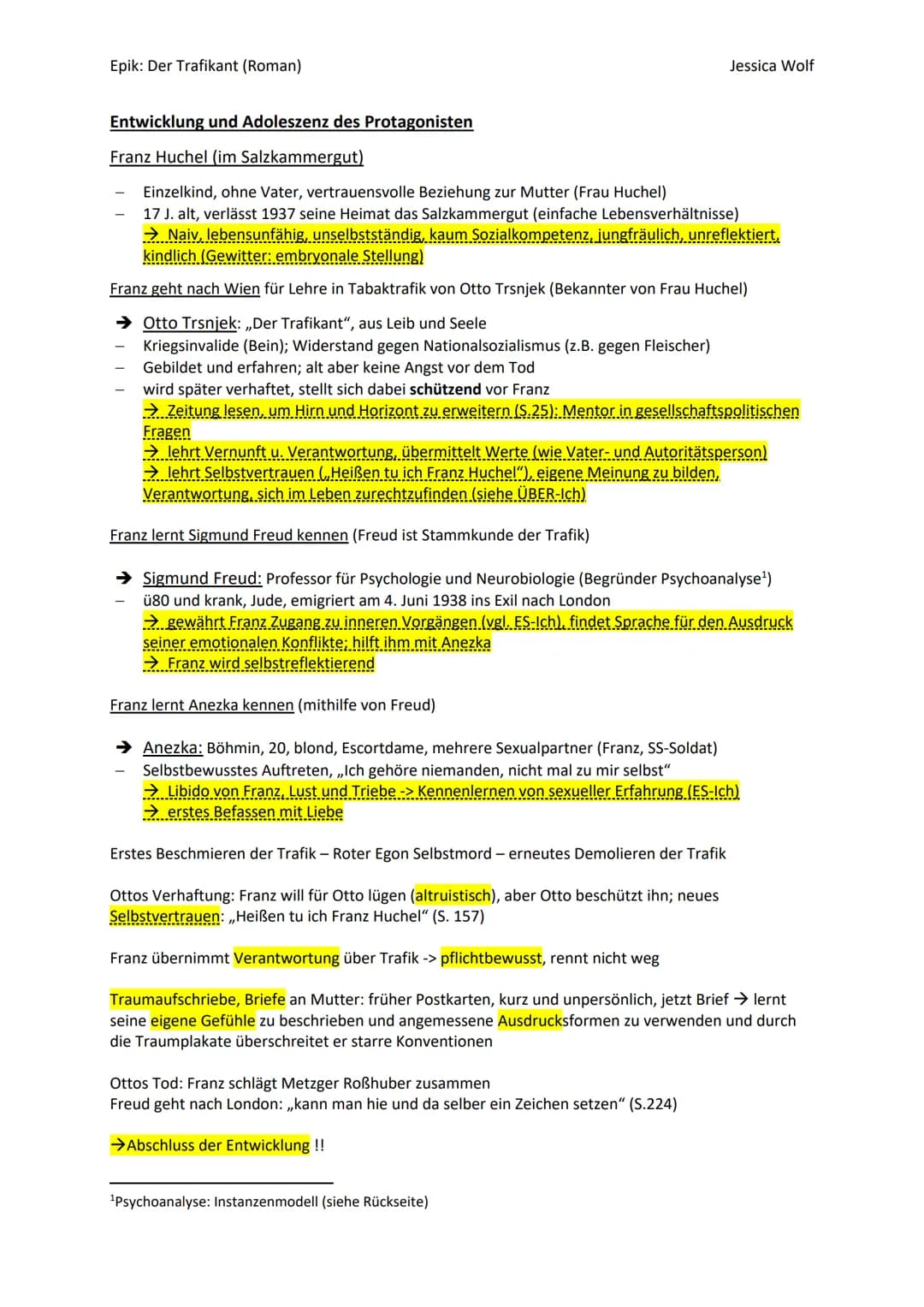 Epik: Der Trafikant (Roman)
Entwicklung und Adoleszenz des Protagonisten
Franz Huchel (im Salzkammergut)
Einzelkind, ohne Vater, vertrauensv