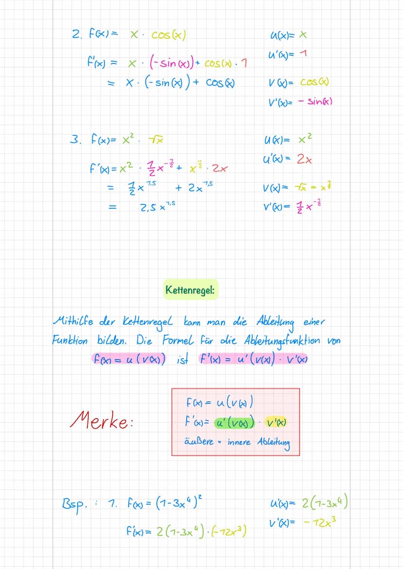 Merke:
Bsp.:
f(x) = x²
F(x)=√x
Übersicht / Lernzettel
f(x):
=
=
1
xn
11
Grundlagen:
-COS (X)
sin(x)
1
f(x) = ²x²-y
foxo = 3/² 2/²/²
f'(x) = 