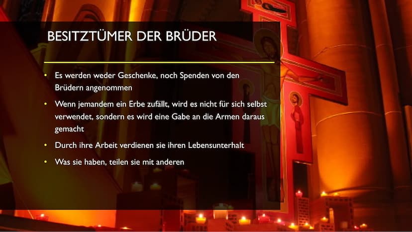 VON SARAH FRANZISKA
LANGER
DIE GEMEINSCHAFT
VON TAIZE ALLGEMEINE INFOS
Es gibt rund 100 Brüder aus 25 Nationen
Taizé ist eine Stadt in Frank