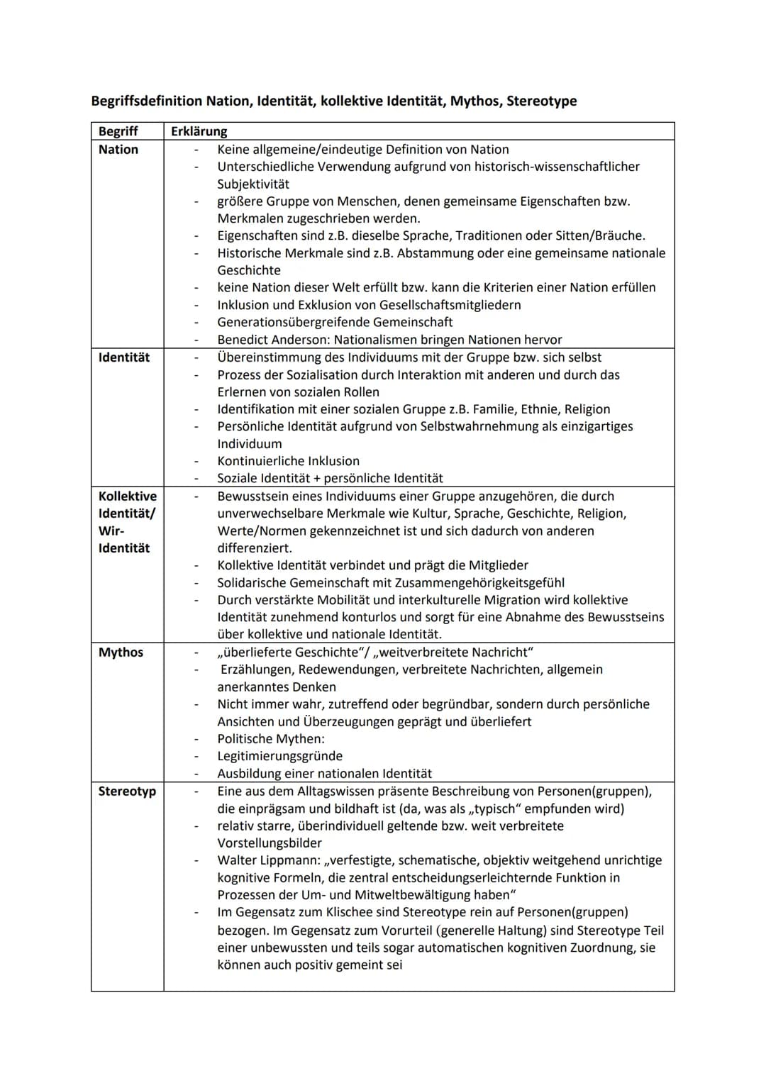 4. Semester: Geschichts- und Erinnerungskultur
Nation
Eine Nation ist keine ,,natürliche Größe", die es schon immer gegeben hat. Gefühle nat