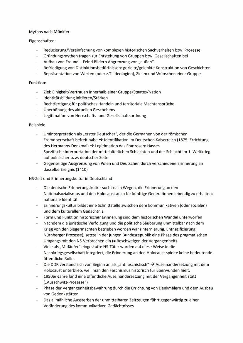 4. Semester: Geschichts- und Erinnerungskultur
Nation
Eine Nation ist keine ,,natürliche Größe", die es schon immer gegeben hat. Gefühle nat