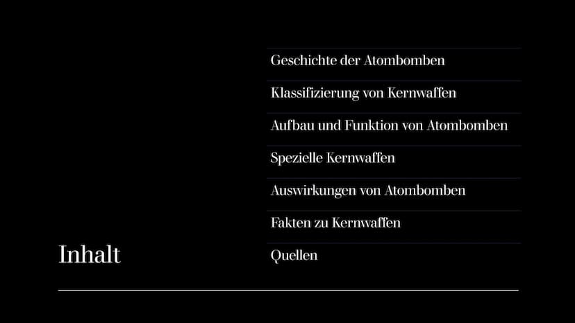 ATOMBOMBE
GFS von Jakob Wolf Inhalt
Geschichte der Atombomben
Klassifizierung von Kernwaffen
Aufbau und Funktion von Atombomben
Spezielle Ke