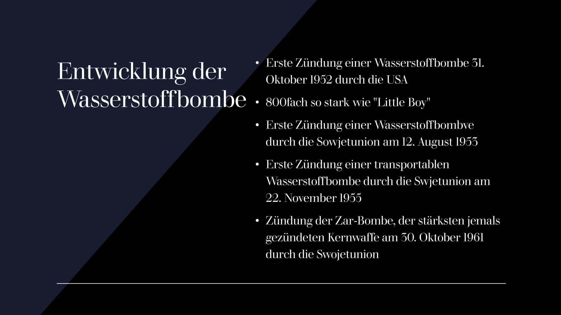 ATOMBOMBE
GFS von Jakob Wolf Inhalt
Geschichte der Atombomben
Klassifizierung von Kernwaffen
Aufbau und Funktion von Atombomben
Spezielle Ke