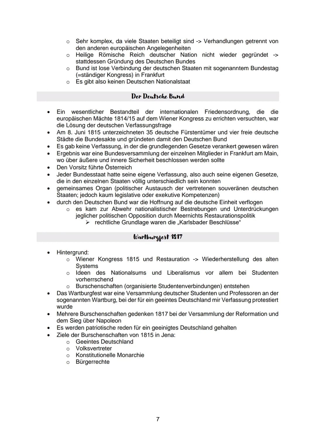 NATION, NATIONALISMUS UND
REICHSEINIGUNG IM 19. JAHRHUNDERT
1. Der lange Weg zur Reichsgründung
2. Wichtige Ereignisse bis zur Reichsgründun