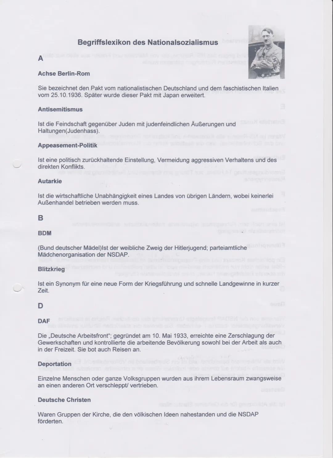 A
Achse Berlin-Rom
Begriffslexikon des Nationalsozialismus buriels
Sie bezeichnet den Pakt vom nationalistischen Deutschland und dem faschis
