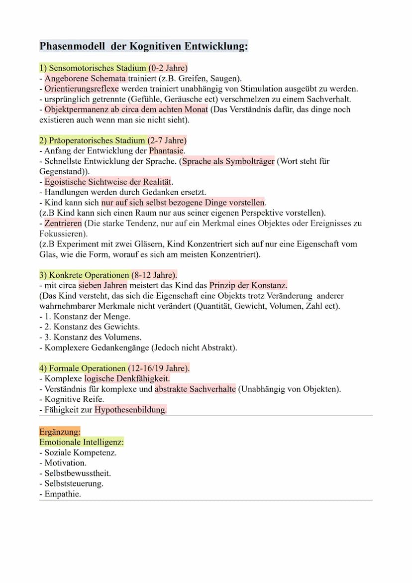 Jean Piaget, Kognitive Entwicklung
Definition.
Geistige u. Intellektuelle Entwicklung.
Das ist die Fähigkeit Gegenstände, Situationen, Perso