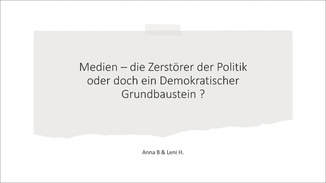 Medien in Bezug auf die Politik 