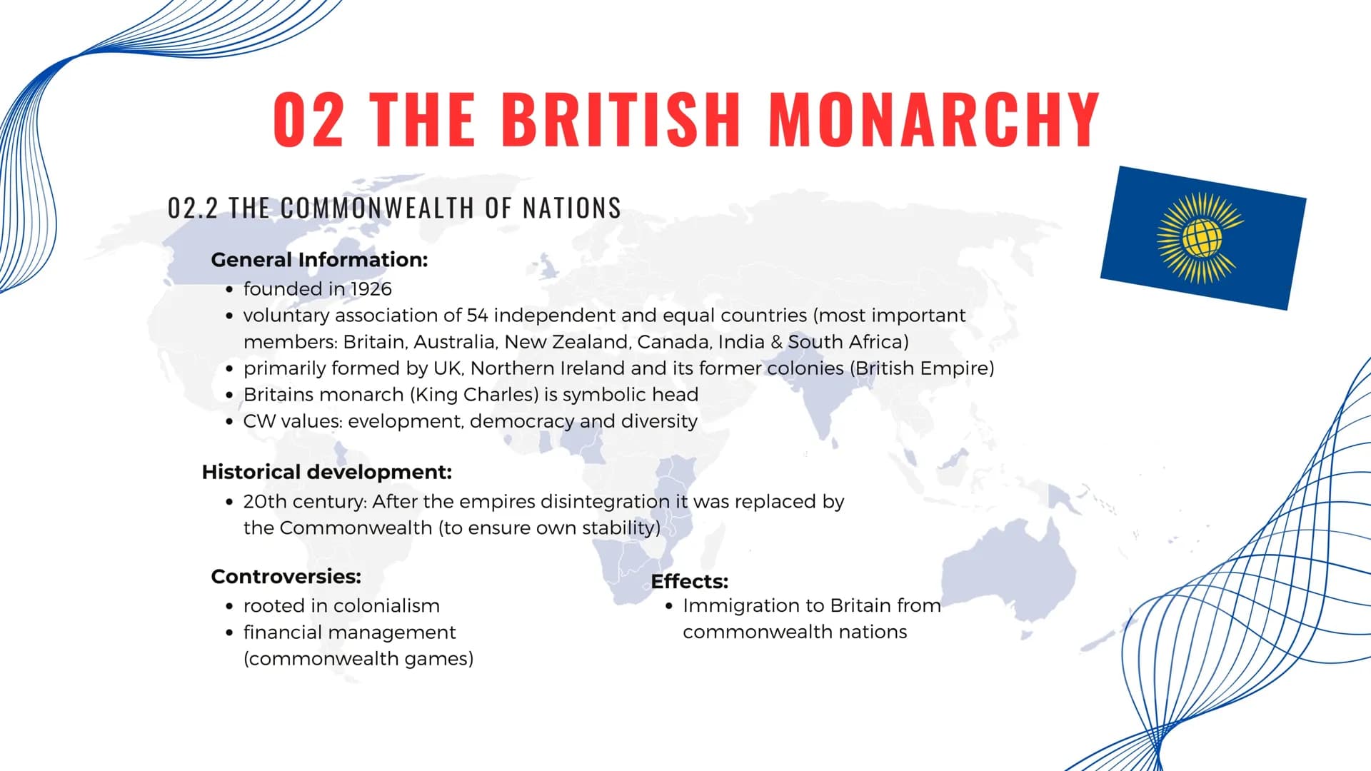 THE
UNITED KINGDOM
TRADITION AND CHANGE IN
POLITICS AND SOCIETY POLITICS 01
-
02
03
04
05
SOCIETY 06
07
CONTENT
Time line on british history
