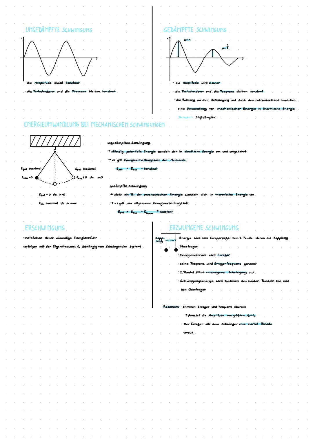 physik
MECHANISCHE SCHWINGUNGEN
DEFINITION
Eine mechanische Schwingung ist eine zeitlich periodische Bewegung
cines Körpers um eine Ruhelage