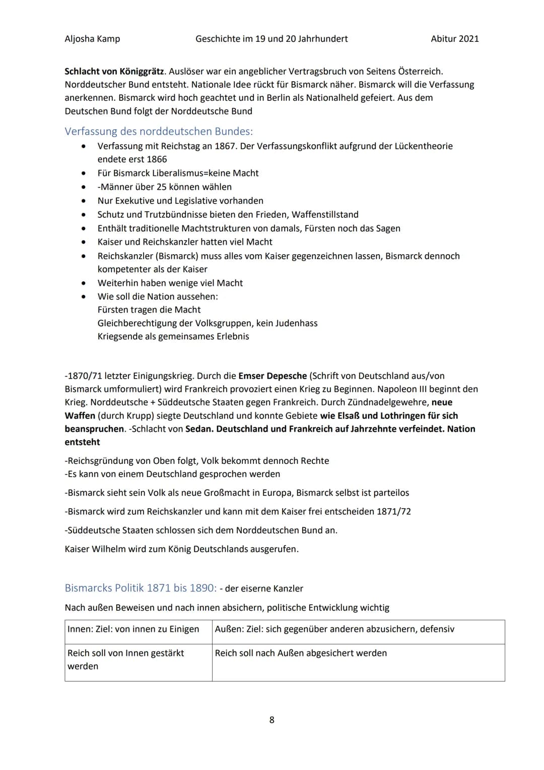 Aljosha Kamp
Inhalt
1800 bis zur Revolution.
Geschichte im 19 und 20 Jahrhundert
Wiener Kongress 1815
Reformen
Wartburgfest 1817
1819 Karlsb