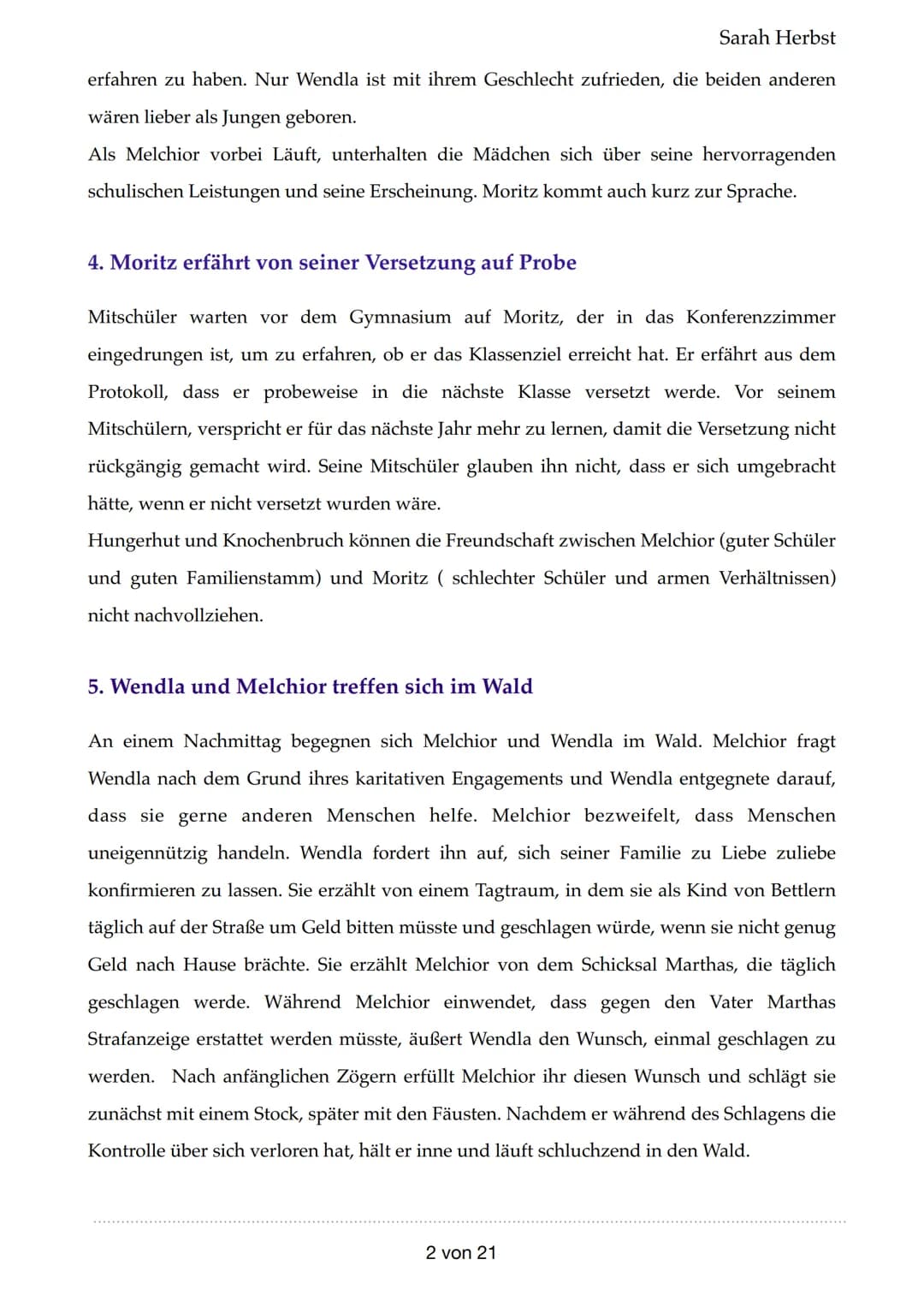 Frühlingserwachen
-> Erster Akt:
1. Gespräch Frau Bergmann- Wendla
Sarah Herbst
Frau Bergmann ist der Meinung, dass Wendla aufgrund ihrer kö