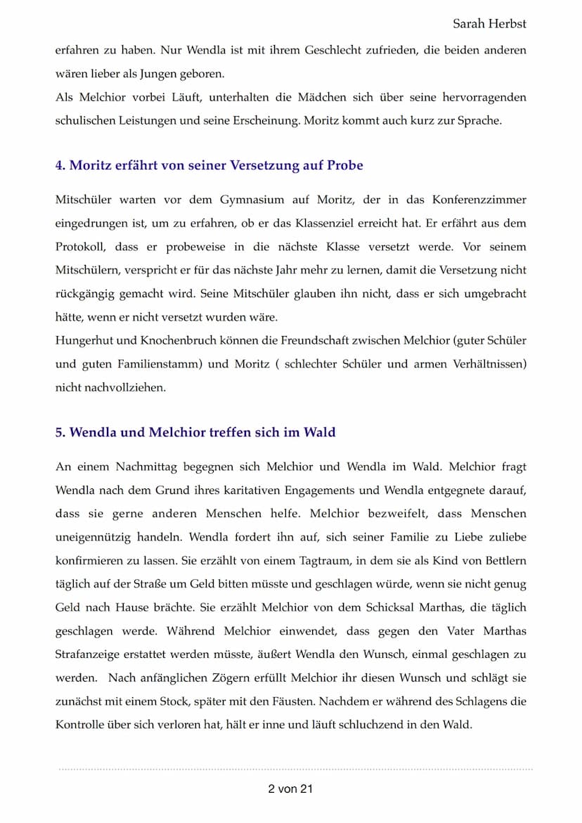 Frühlingserwachen
-> Erster Akt:
1. Gespräch Frau Bergmann- Wendla
Sarah Herbst
Frau Bergmann ist der Meinung, dass Wendla aufgrund ihrer kö