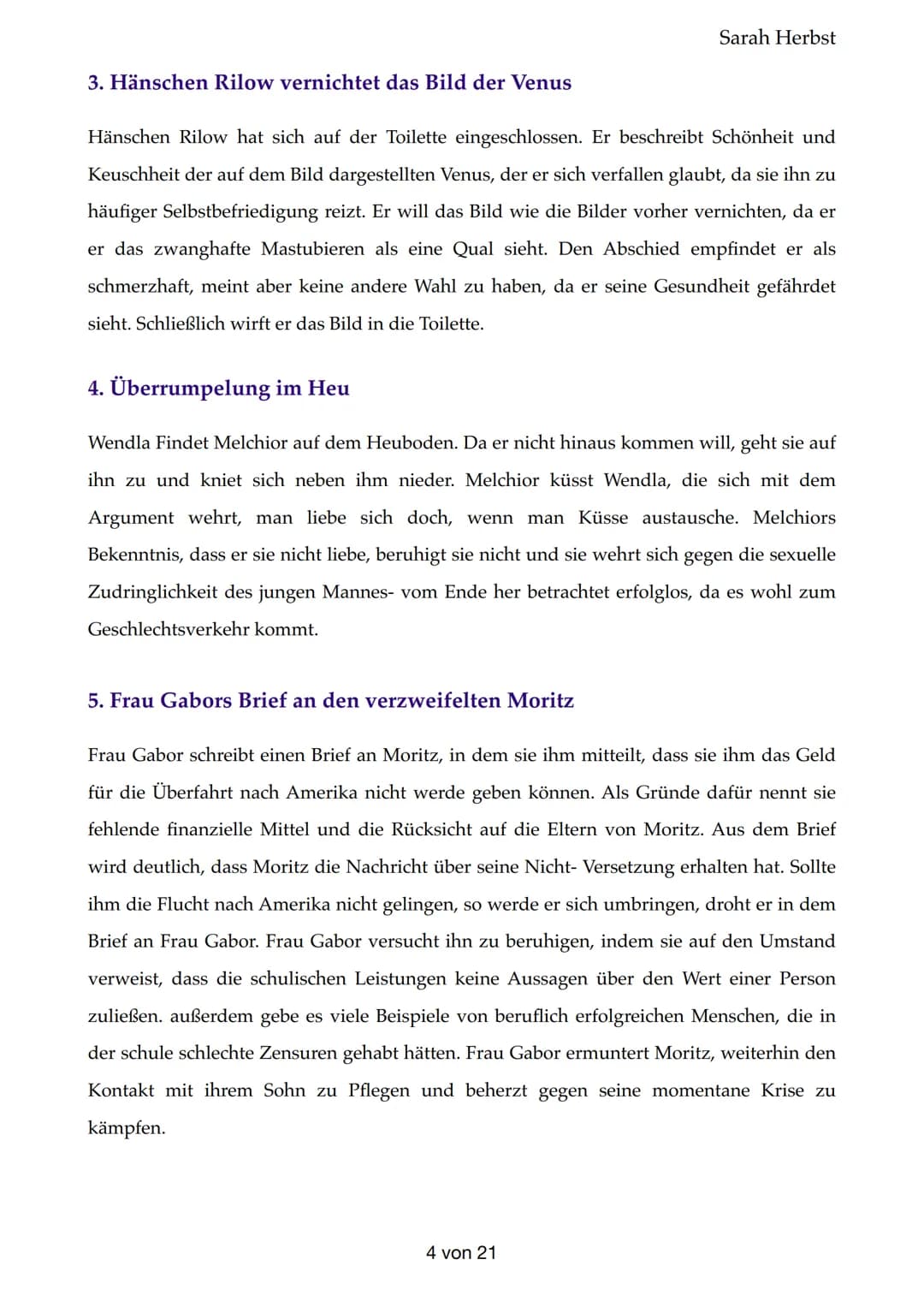 Frühlingserwachen
-> Erster Akt:
1. Gespräch Frau Bergmann- Wendla
Sarah Herbst
Frau Bergmann ist der Meinung, dass Wendla aufgrund ihrer kö