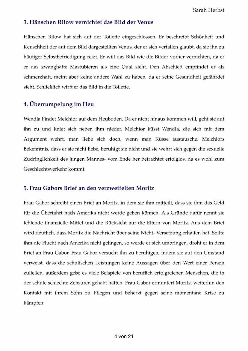 Frühlingserwachen
-> Erster Akt:
1. Gespräch Frau Bergmann- Wendla
Sarah Herbst
Frau Bergmann ist der Meinung, dass Wendla aufgrund ihrer kö