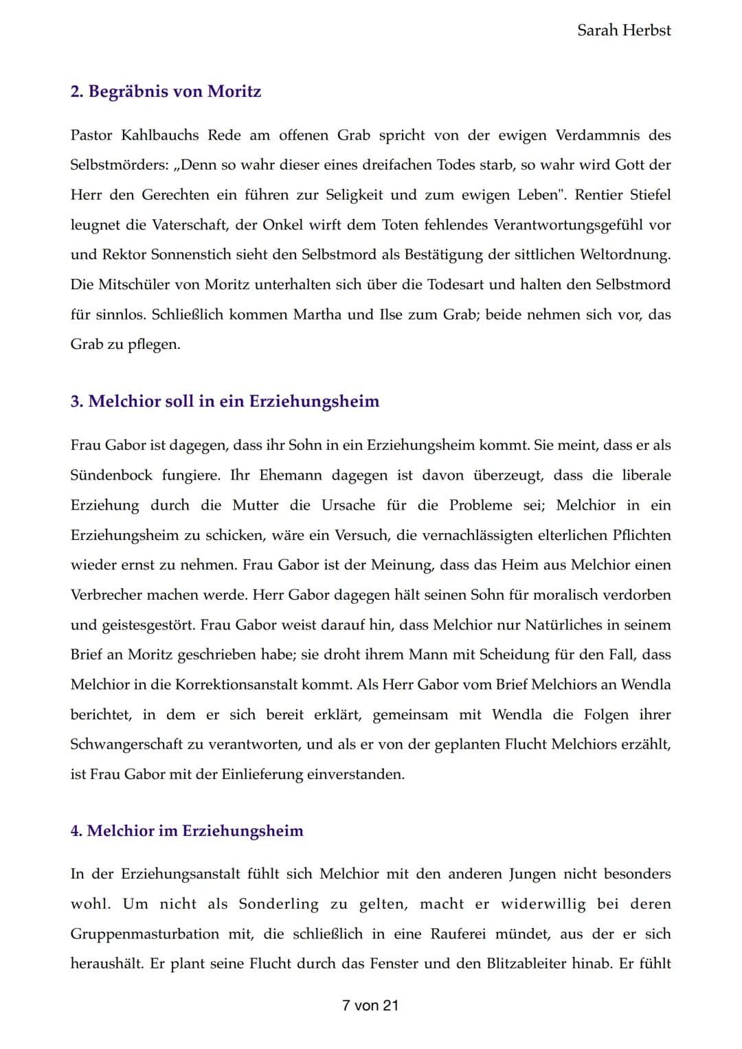 Frühlingserwachen
-> Erster Akt:
1. Gespräch Frau Bergmann- Wendla
Sarah Herbst
Frau Bergmann ist der Meinung, dass Wendla aufgrund ihrer kö