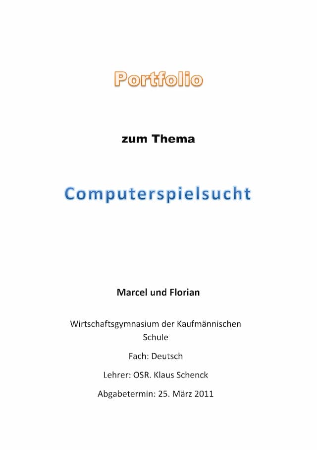 Know "Neue Medien" / Portfolio-Unterricht: "Computerspielsucht" thumbnail