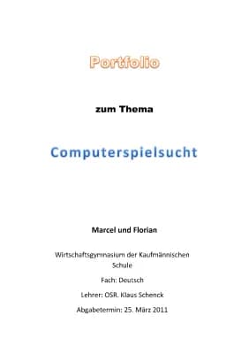 Know "Neue Medien" / Portfolio-Unterricht: "Computerspielsucht" thumbnail