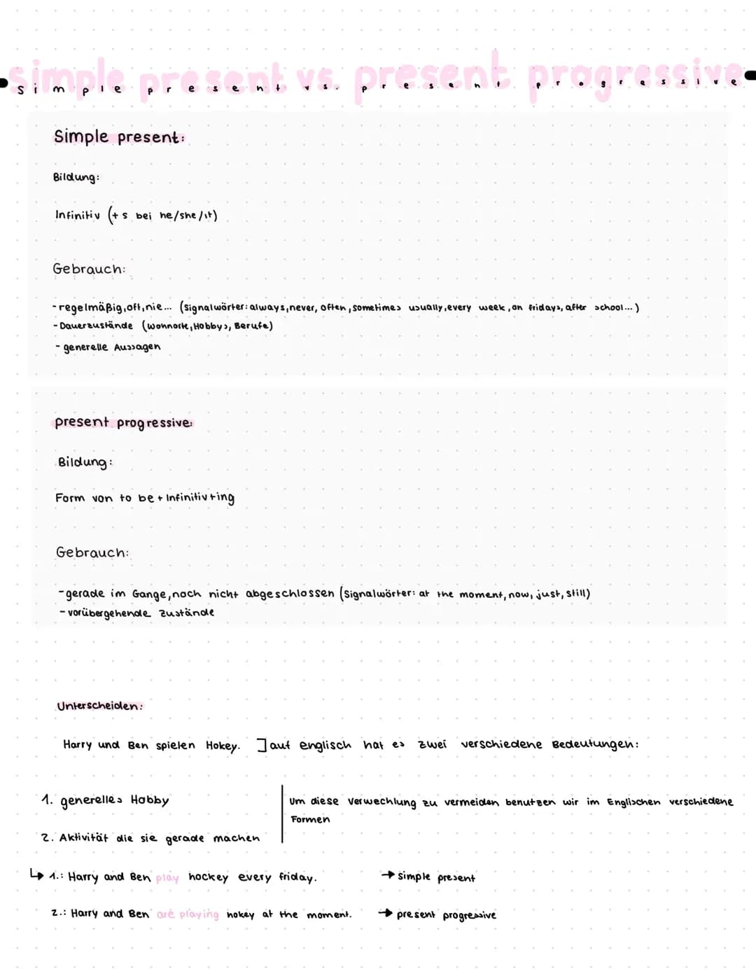 Simple present vs. Present simple 