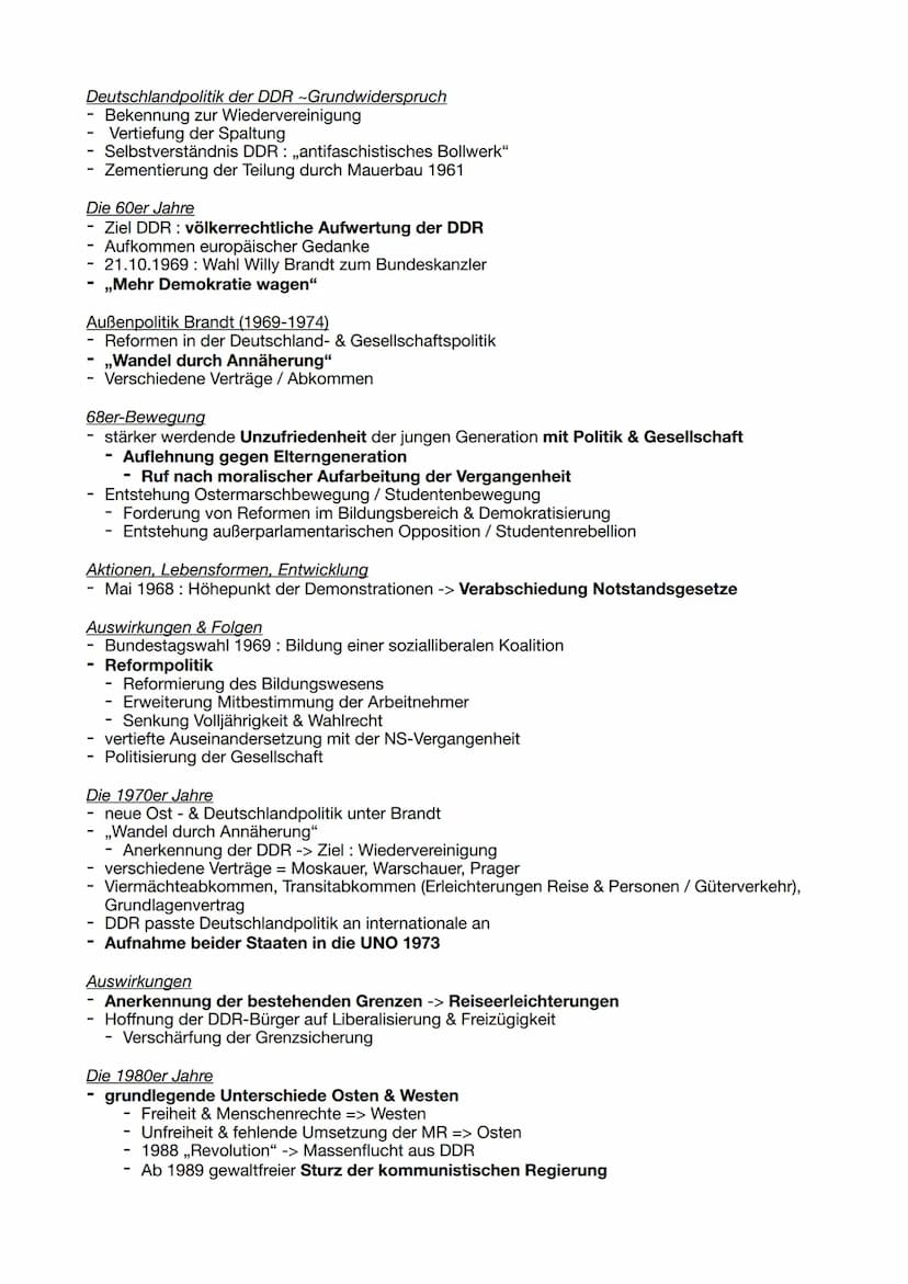 Lernzettel Geschichte Klausur Q4
Kalter Krieg
- Zweckbündnis USA & UdSSR zur Bekämpfung des Dritten Reichs"
Danach Differenzen zwischen dies