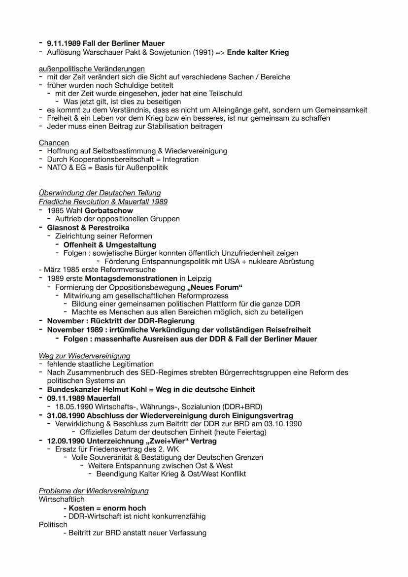 Lernzettel Geschichte Klausur Q4
Kalter Krieg
- Zweckbündnis USA & UdSSR zur Bekämpfung des Dritten Reichs"
Danach Differenzen zwischen dies