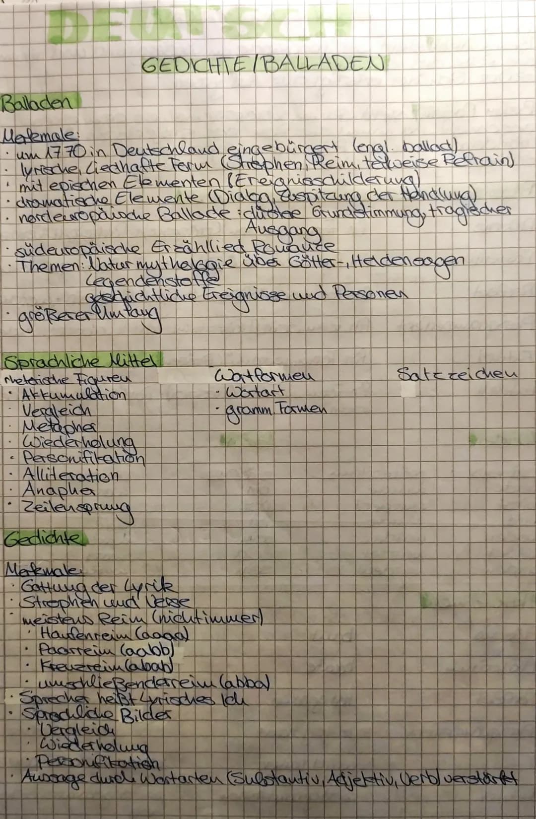 Balladen
Merdemale
um 1770 in Deutschland eingeburgert (engl. ballad)
Reim, terweise Refrain)
lyrische Liedhafte Form
"mit epischen Elemente