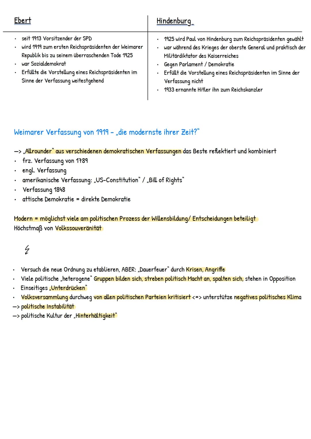 Weimarer Republik = Zeitabschnitt zwischen 1919 und 1933
war in den ersten Jahren von den Nachwirkungen des I. WK konfrontiert:
Andauernde W