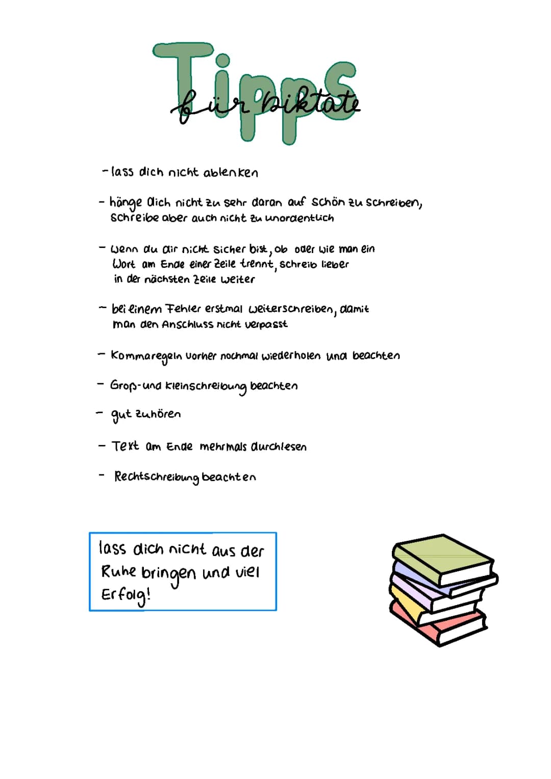 Tipps für Diktate