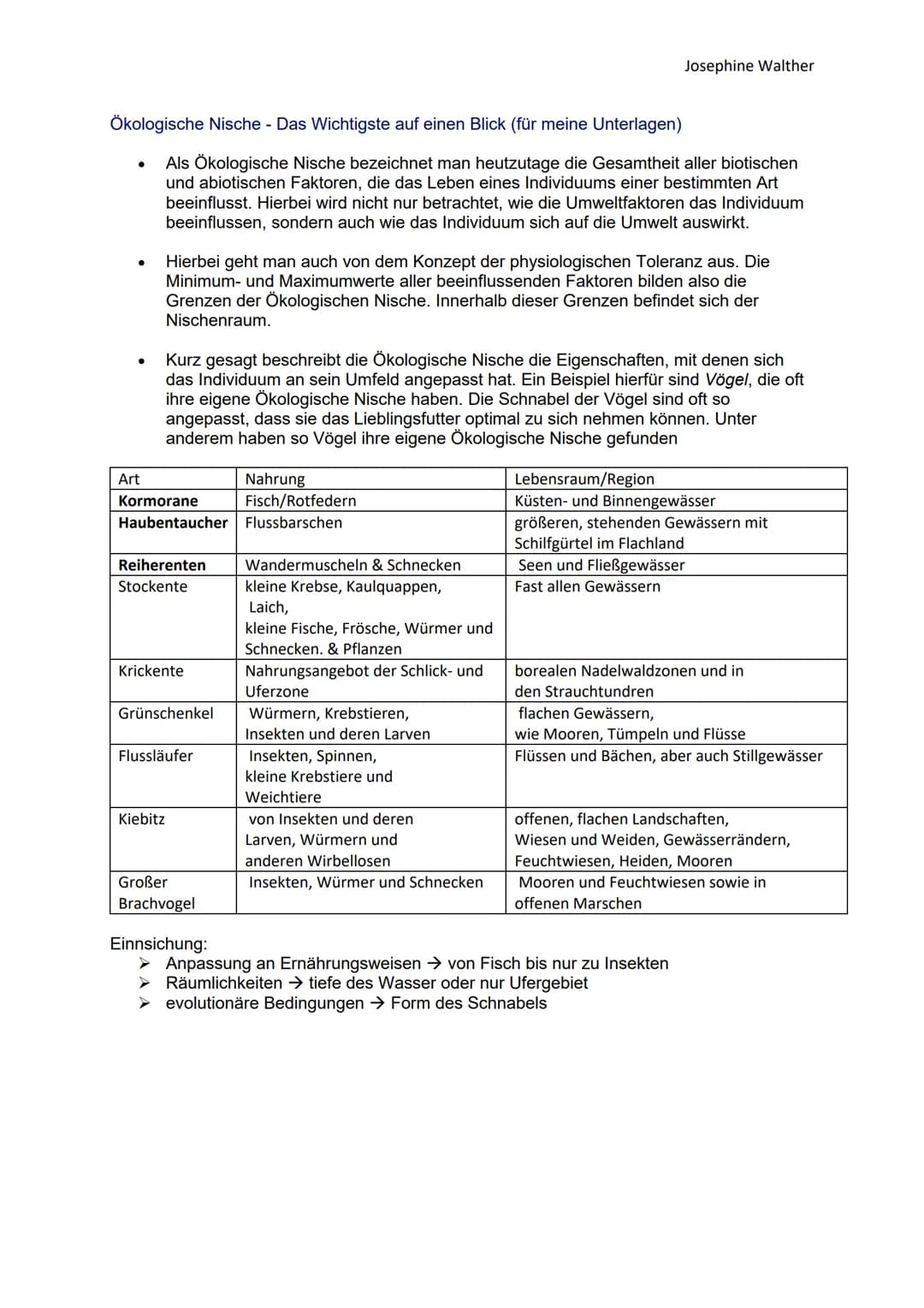 1./3. Ökologische Nische
Begriff
ÖKOLOGISCHE NISCHE
FUNDAMENTALNISCHE NISCHE
REALNISCHE NISCHE
PLANSTELLE
KOEXISTENZ
KONKURRENZAUSSCHLUSSPRI