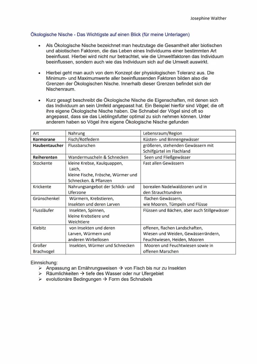 1./3. Ökologische Nische
Begriff
ÖKOLOGISCHE NISCHE
FUNDAMENTALNISCHE NISCHE
REALNISCHE NISCHE
PLANSTELLE
KOEXISTENZ
KONKURRENZAUSSCHLUSSPRI