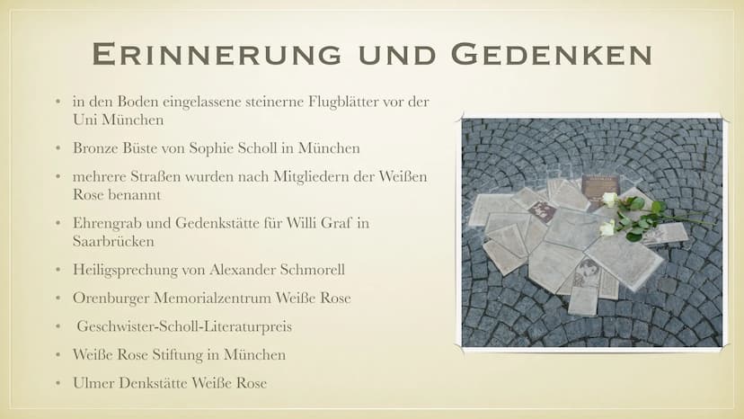 DIE WEISSE ROSE INHALT
ALLGEMEINE INFORMATIONEN
GRÜNDUNG
MITGLIEDER
AKTIONEN
INHALTE DER FLUGBLÄTTER
AUSZÜGE DER FLUGBLÄTTER
VERHAFTUNG UND 