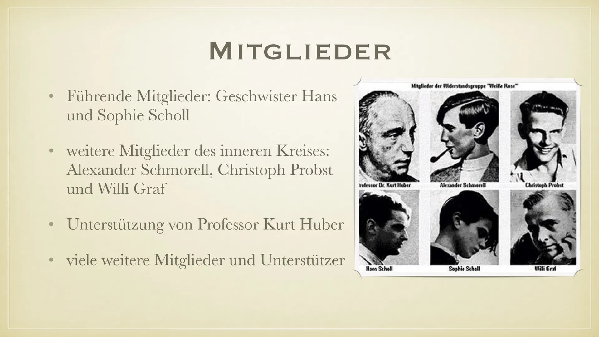 DIE WEISSE ROSE INHALT
ALLGEMEINE INFORMATIONEN
GRÜNDUNG
MITGLIEDER
AKTIONEN
INHALTE DER FLUGBLÄTTER
AUSZÜGE DER FLUGBLÄTTER
VERHAFTUNG UND 