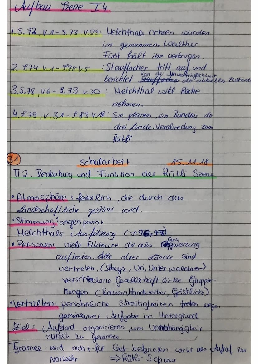 Unterschiede zwischen Tell, & Parricidas
Tat
Tell
- übt Notwehr zum
Schuhe seiner Familie
(S.201,V.3)
-racht die heilige Natur"
(S.201 v.9)
