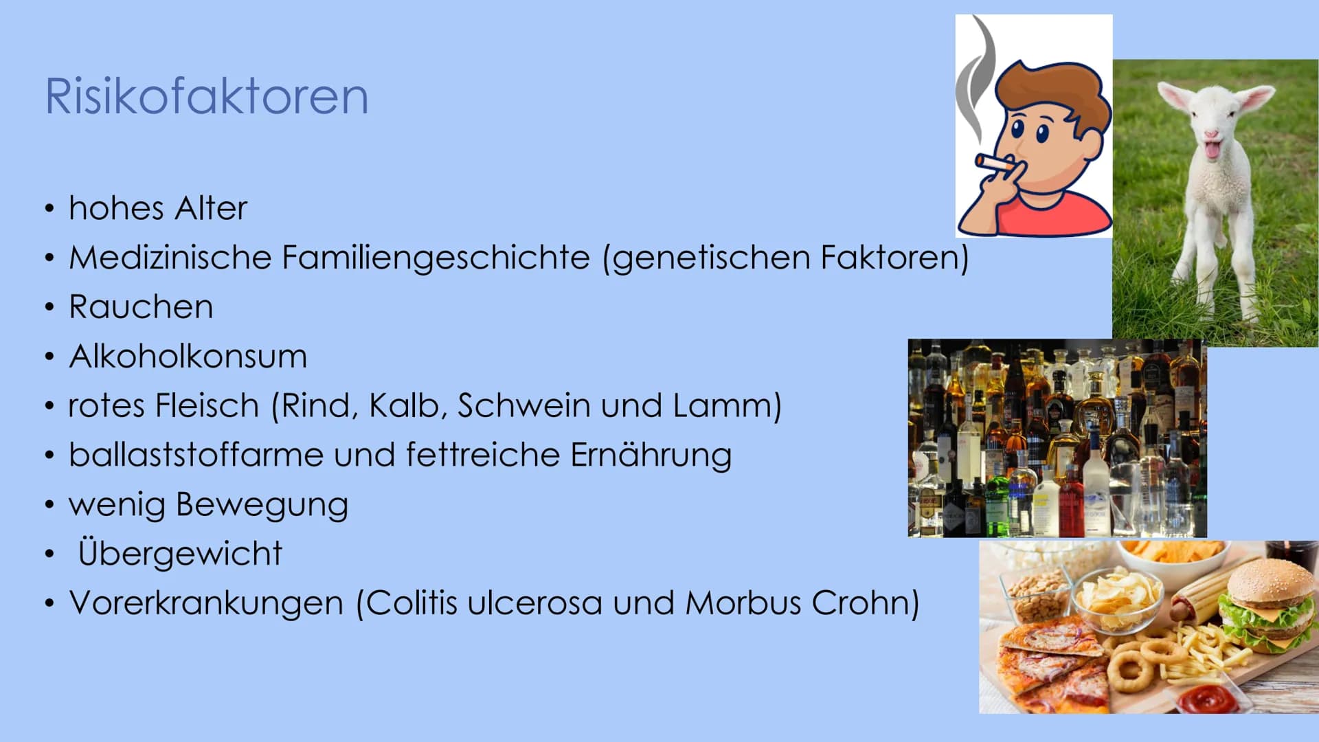KOLONKARZINOM
G ●
●
●
●
Definition
Karzinom: bösartige Wucherung der Schleimhaut
Kolonkarzinom: Tumoren die zwischen Blinddarm und dem Begin