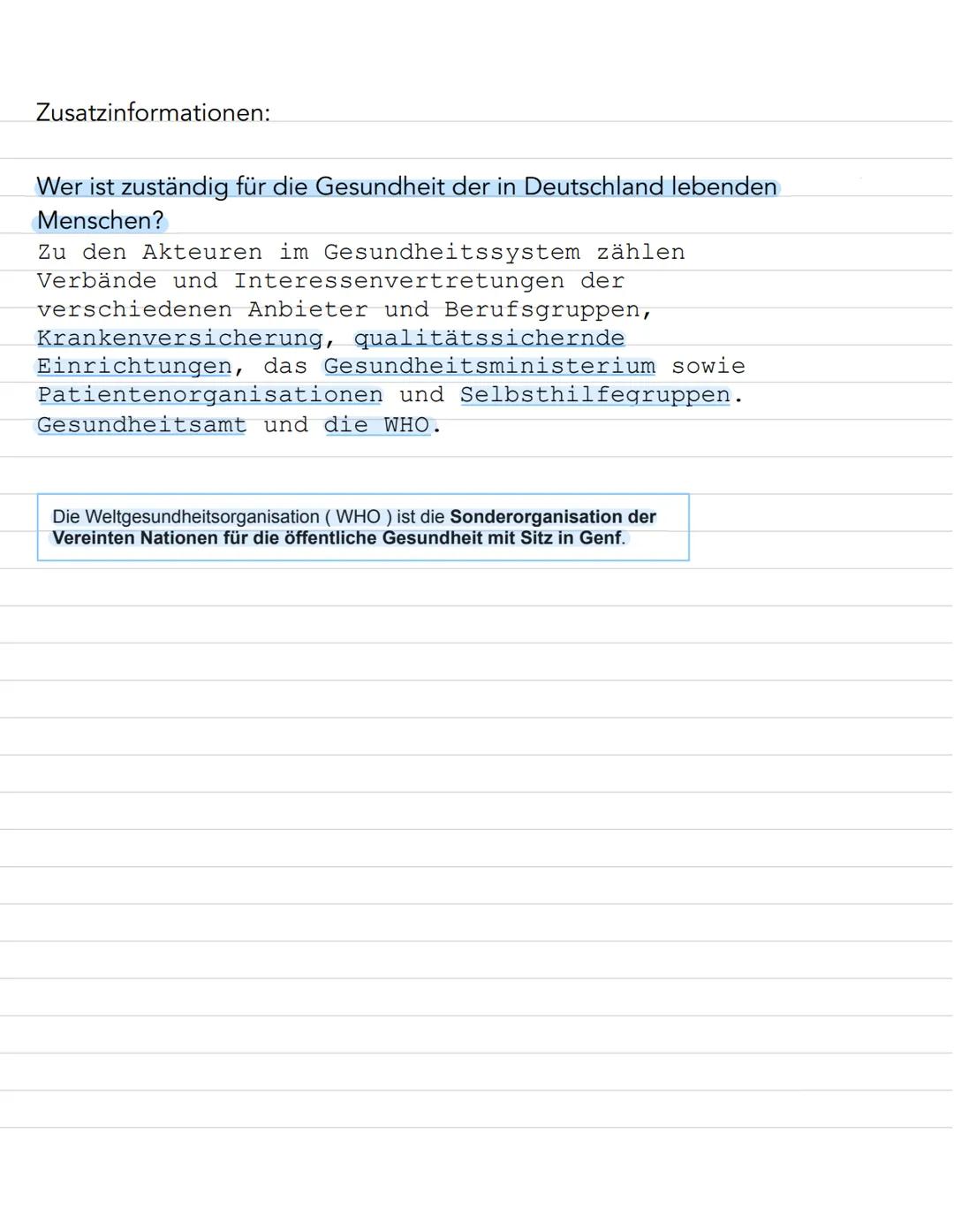 Klausurthema

1) gesundheitsbegriff definieren (WHO)
2) Aufgaben der WHO
3) gesundheitsmodelle
→ salutogenese
→ biomedizinisches Modell
4) g