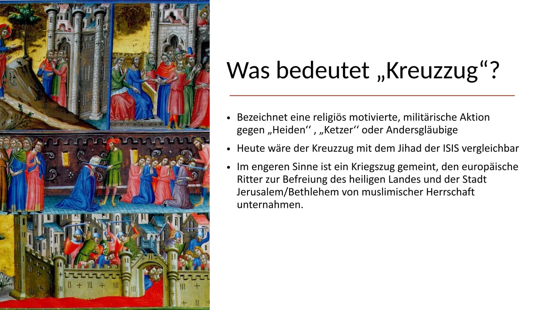 Die Kreuzzüge
Von: Nevisa und Mona
+
+
WI • Was bedeutet ,,Kreuzzug"?
• Warum hießen sie ,,Kreuzzüge"?
Grundlegende Fakten
Wie kam es zu den