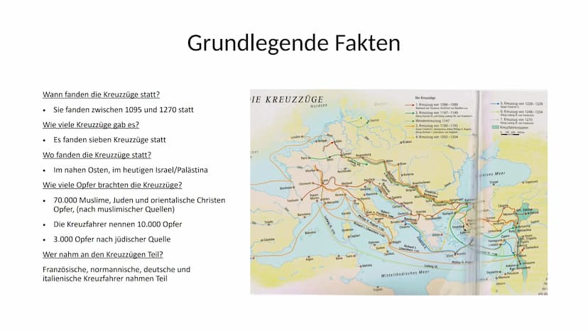 Die Kreuzzüge
Von: Nevisa und Mona
+
+
WI • Was bedeutet ,,Kreuzzug"?
• Warum hießen sie ,,Kreuzzüge"?
Grundlegende Fakten
Wie kam es zu den