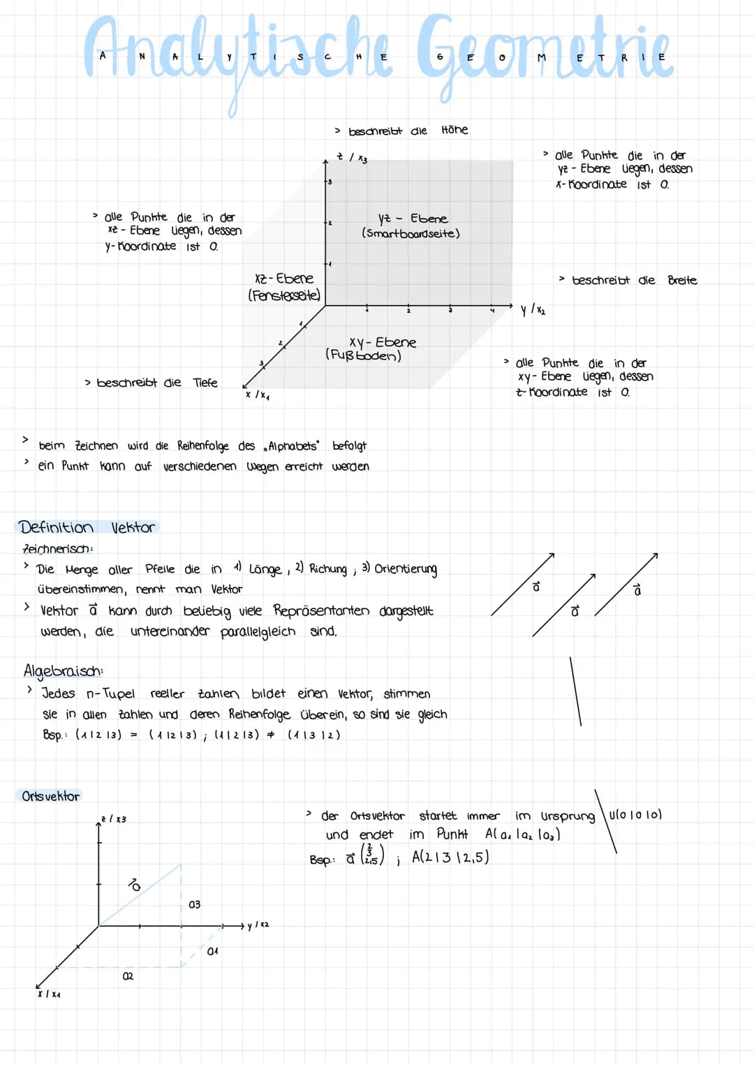 
<p>Die analytische Geometrie beschreibt die Lagebeziehungen von Geraden, die im Koordinatensystem dargestellt werden. Sie umfasst die Grund