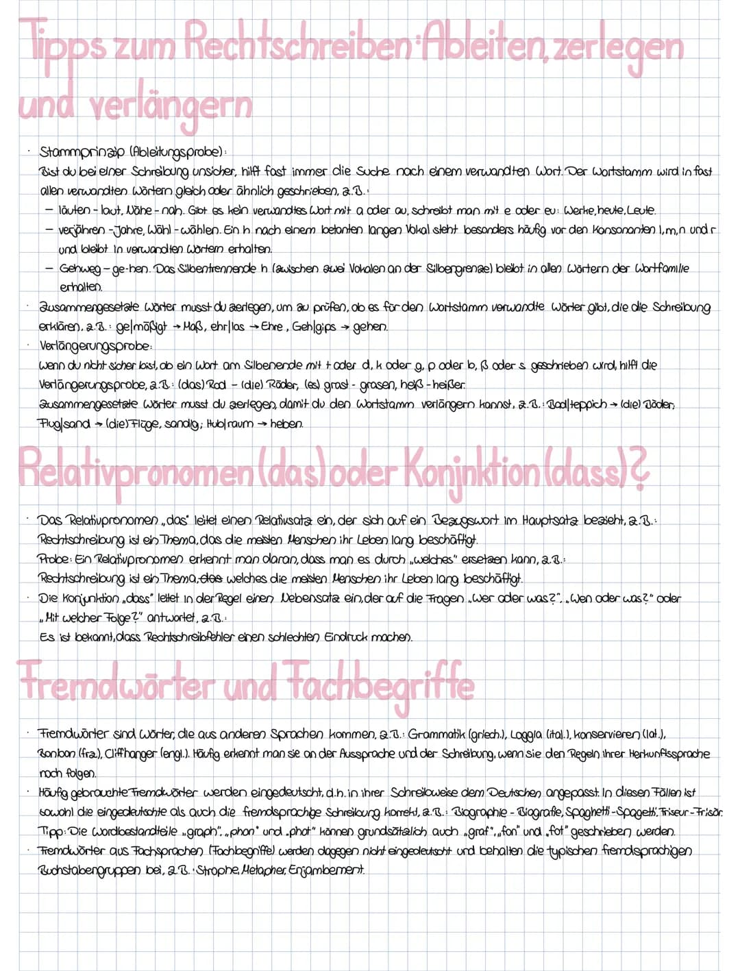 Rechtschreibung
Nominalisierung & Denominalisierung
Verben, Adjektive, Adverbien und Wörter anderer Wortarten schreibt man in der Regel groß