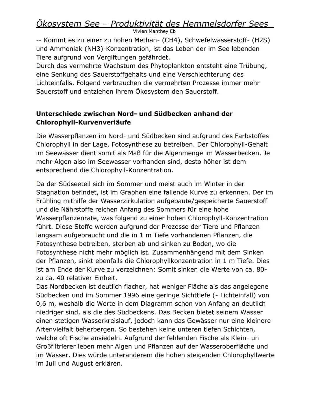Ökosystem See – Produktivität des Hemmelsdorfer Sees
Vivien Manthey Eb
Die Faktoren, die das Wachstum von Phytoplankton beeinflussen
Das Wac