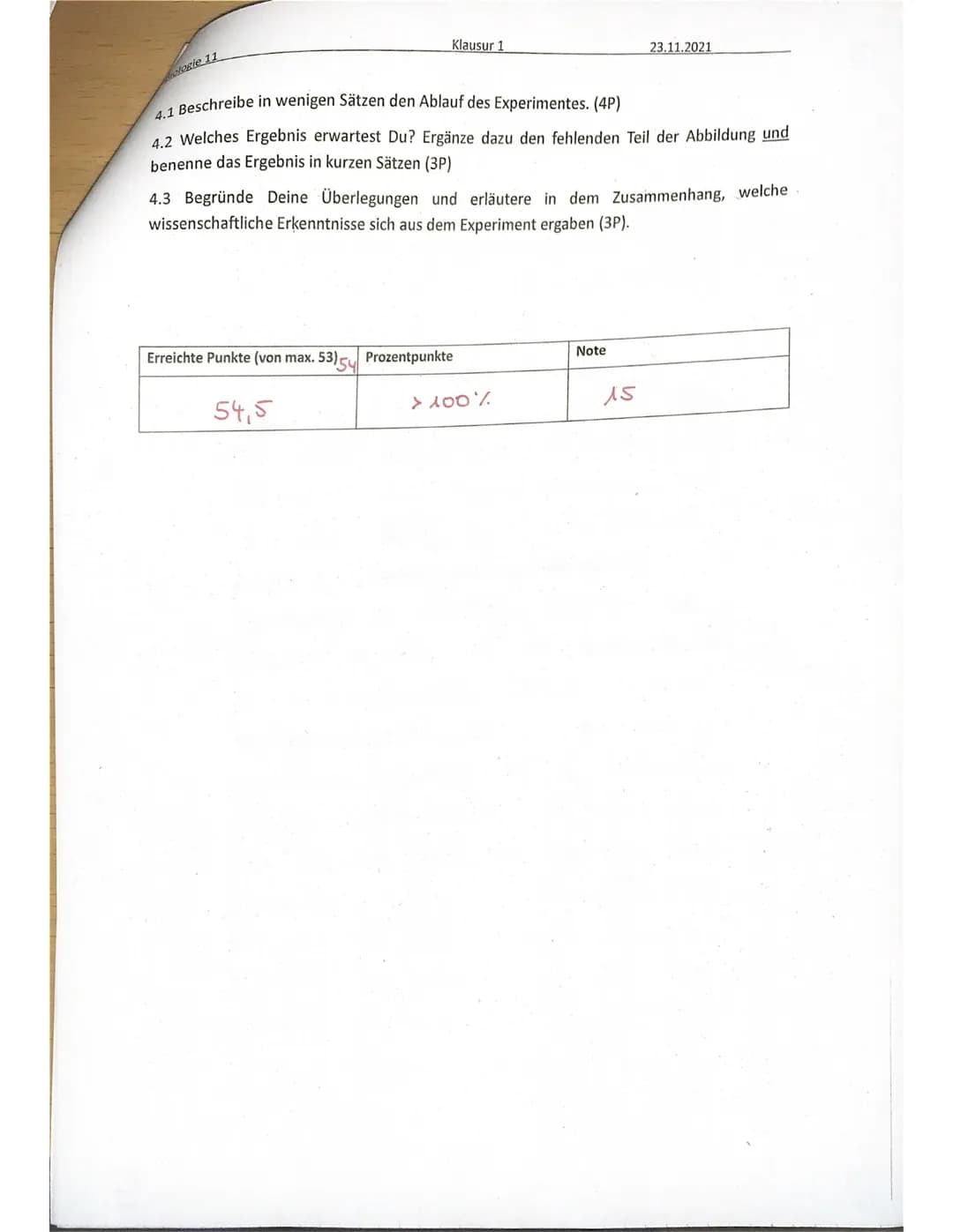 Biologie 11
Name:
SE sonstige Mitarbeit:
Achte immer auf eine ordentliche Darstellung und kurze, aber sinnvolle Kommentare zu den
einzelnen 