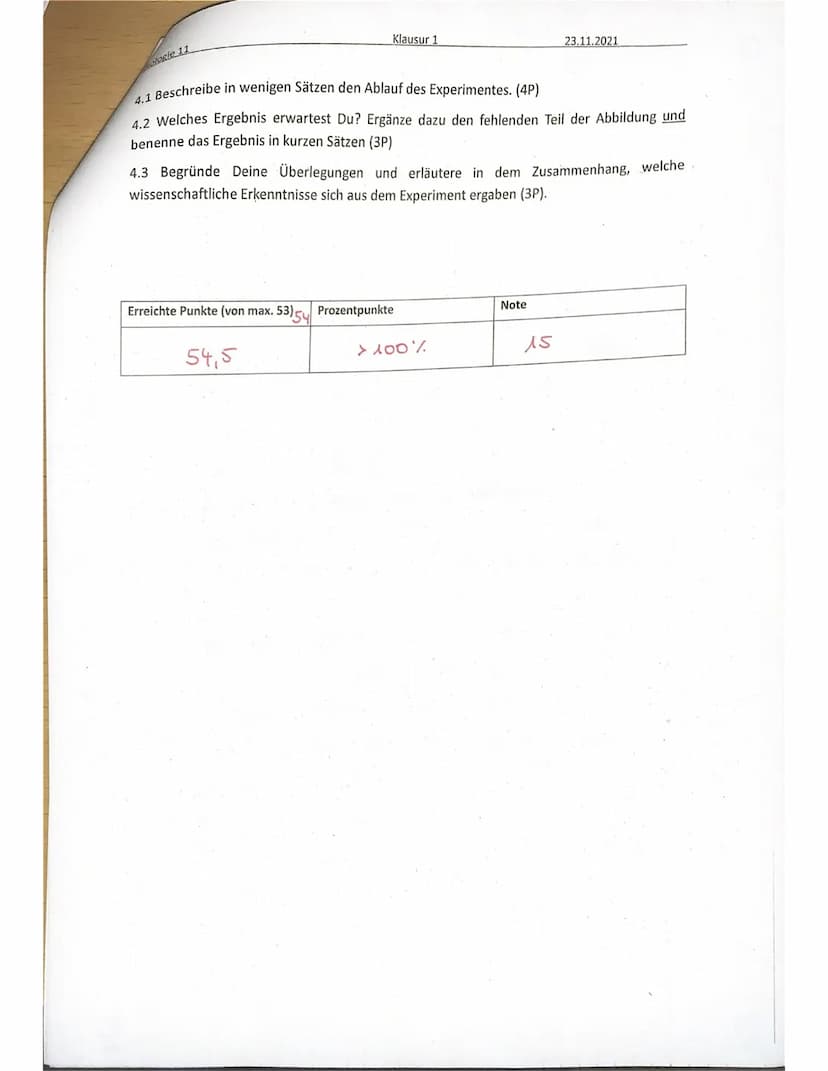 Biologie 11
Name:
SE sonstige Mitarbeit:
Achte immer auf eine ordentliche Darstellung und kurze, aber sinnvolle Kommentare zu den
einzelnen 