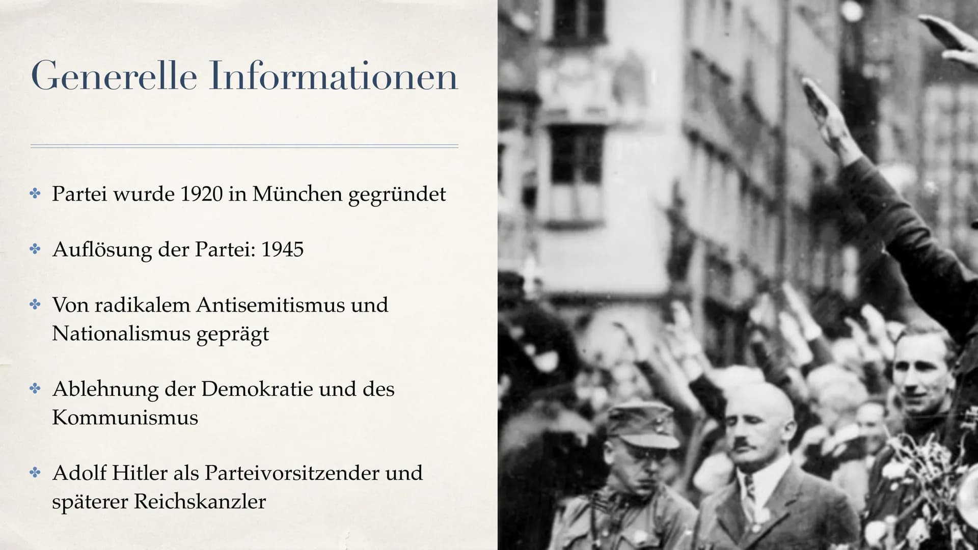 Wähler der NSDAP
Q2 Geschichte Inhaltsverzeichnis
+ Generelle Informationen zu der NSDAP
* Geschichtliche Einordnung (Umstände, Probleme, Ei