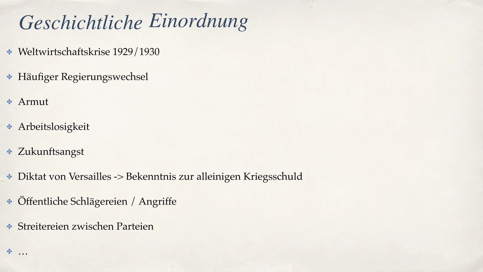 Wähler der NSDAP
Q2 Geschichte Inhaltsverzeichnis
+ Generelle Informationen zu der NSDAP
* Geschichtliche Einordnung (Umstände, Probleme, Ei