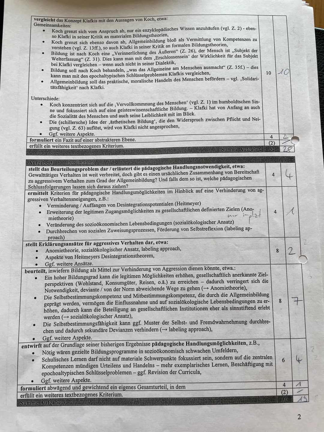 Aufgabe 3.
- Im folgendem Text steht die
Frage, inwiefern Allgemeinbildung
als Mittel zur Verhinderung von
gewalttätigem Verhalten dienen
ka