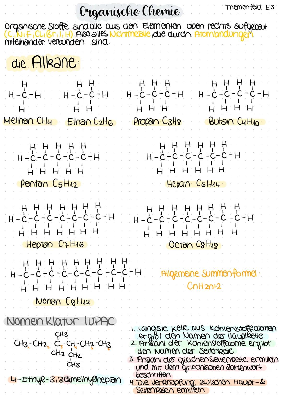 Organische Chemie
organische Stoffe sind alle aus den Elementen oben rechts aufgebaut.
(CINIF CLI BMTH). Also alles Nichtmetalle, die durch 