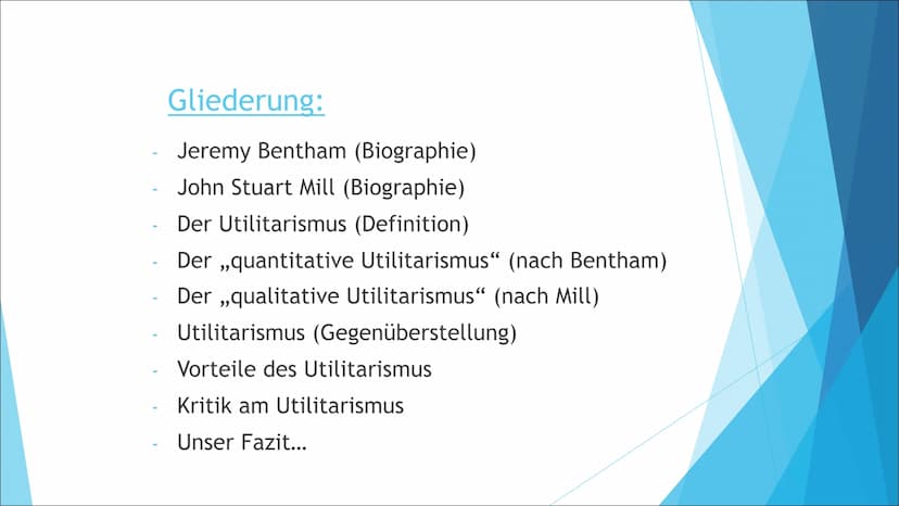 John Stuart Mill (1806-1873)
20. Mai 1806 John Stuart Mill wird bei London geboren
1822 Studium in Frankreich
(Bereiche: Chemie, Zoologie, M