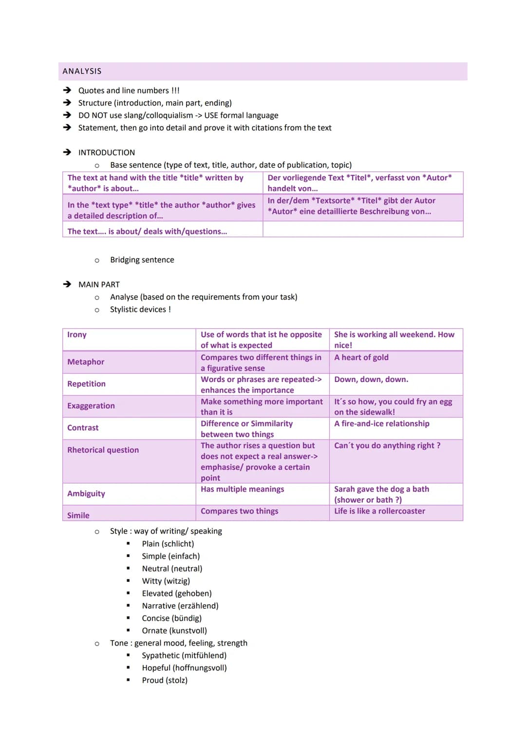 SUMMARY
→ The shorter, the better! (About 1/4 to 1/3 of the original text)
➜ Coherent & concise
➜Simple present
➜ INTRODUCTION
O
O
O
O
O
O
I