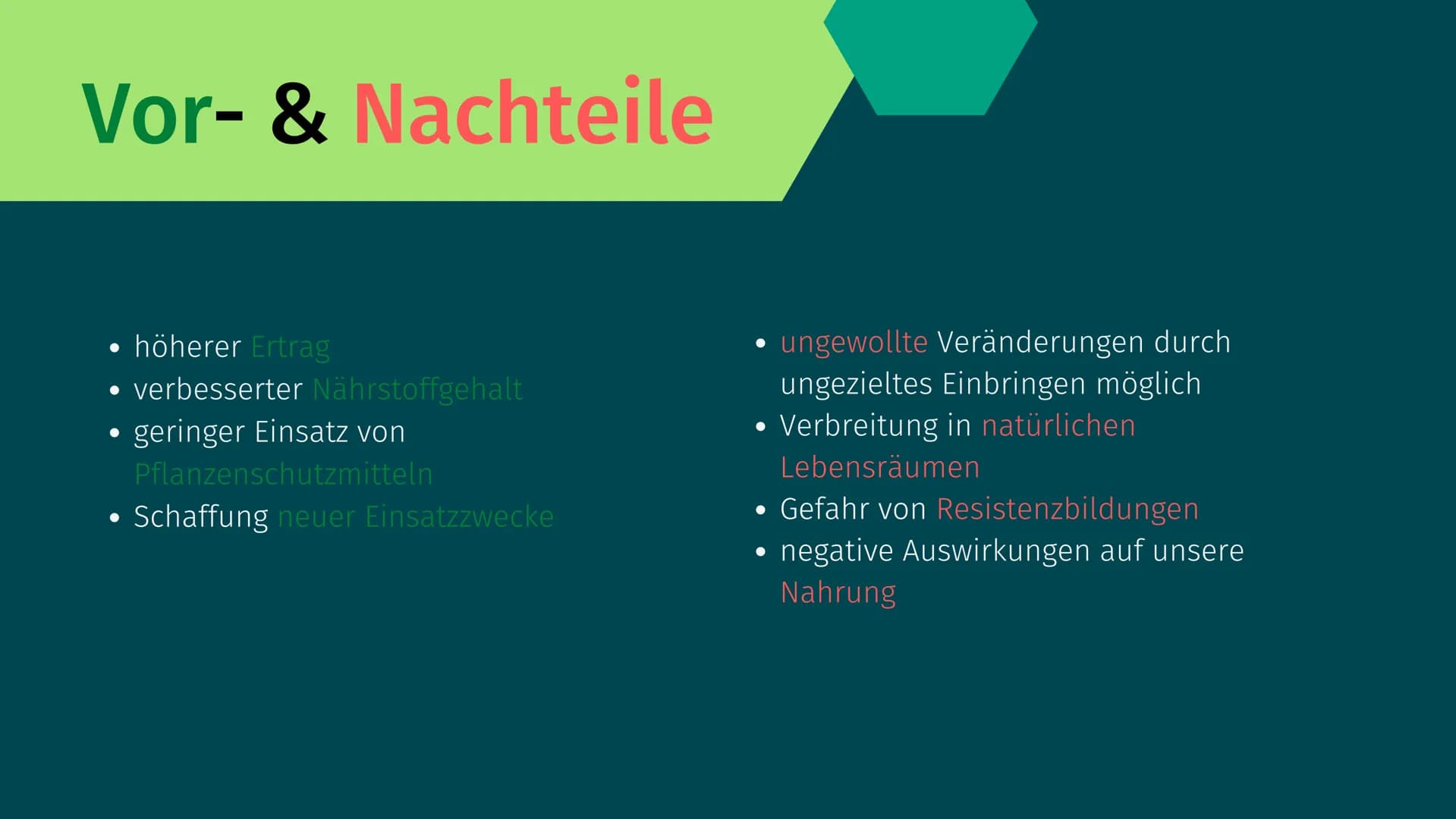 Grüne Gentechnik Gliederung
• Was ist Grüne Gentechnik?
• Grüne Gentechnik Methoden
• Fallbeispiel: Golden Rice
●
• Vor- & Nachteile von Grü