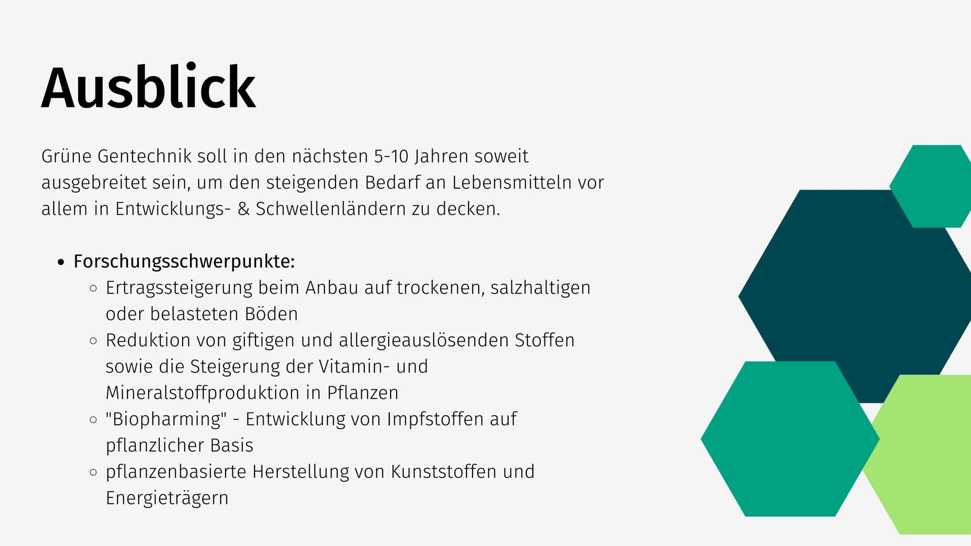 Grüne Gentechnik Gliederung
• Was ist Grüne Gentechnik?
• Grüne Gentechnik Methoden
• Fallbeispiel: Golden Rice
●
• Vor- & Nachteile von Grü